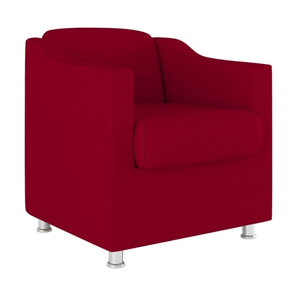 Poltrona Recepção Cadeira Manicure Cores Cor:Vermelho