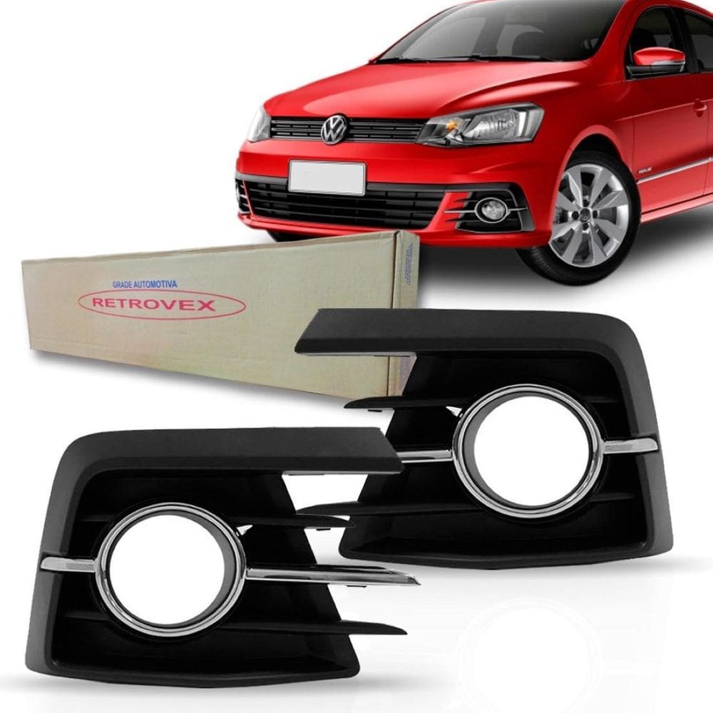 Grade Moldura Milha Gol Voyage G7 2016 2017 Com Aro Cromado