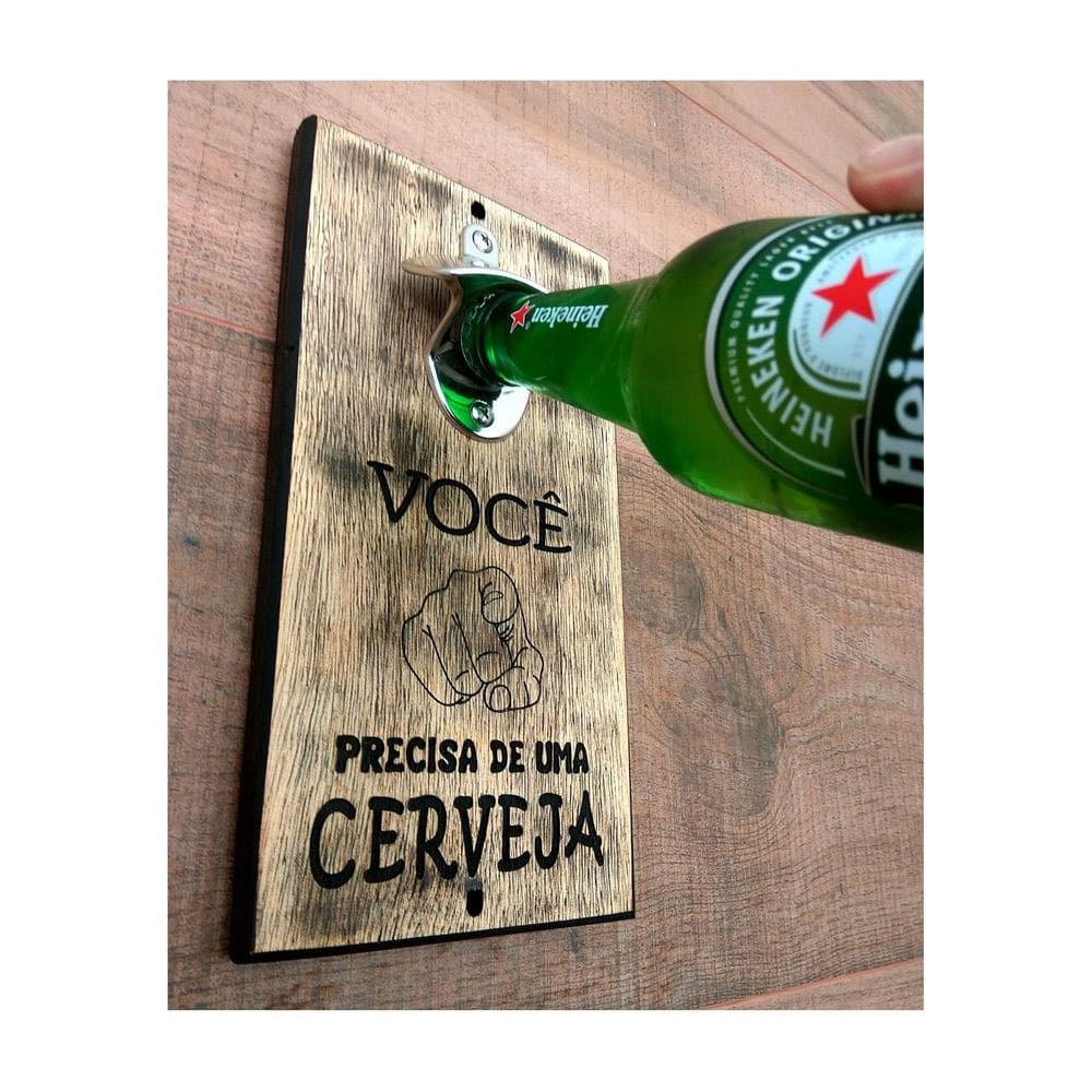 Abridor De Garrafa Parede Rústico - Vc Precisa Uma Cerveja