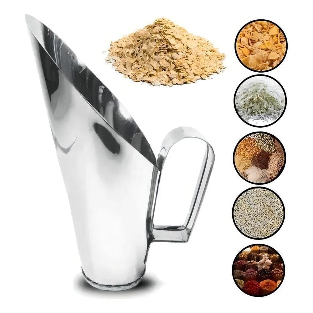 2X Concha Para Cereais / Ração Medidor Inox 500G