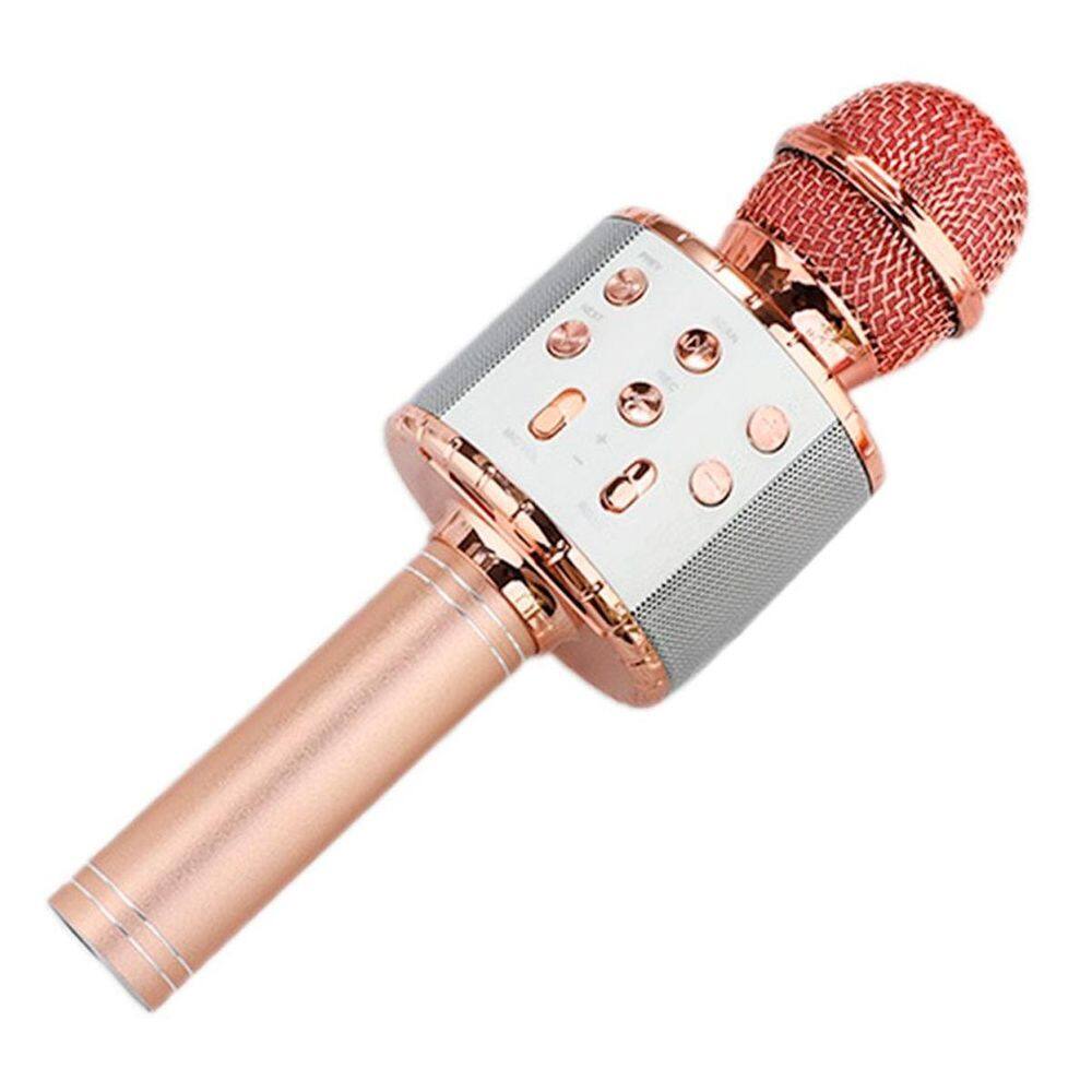 Microfone Sem Fio Karaokê Usb Luzes Coloridas Recarregável