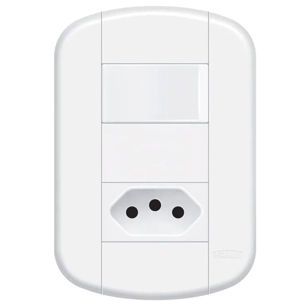 Interruptor Simples 16A/250 Volts e 1 Tomada 2P+T 20A de 250 Volts - Distanciados - 11339254 - FAME