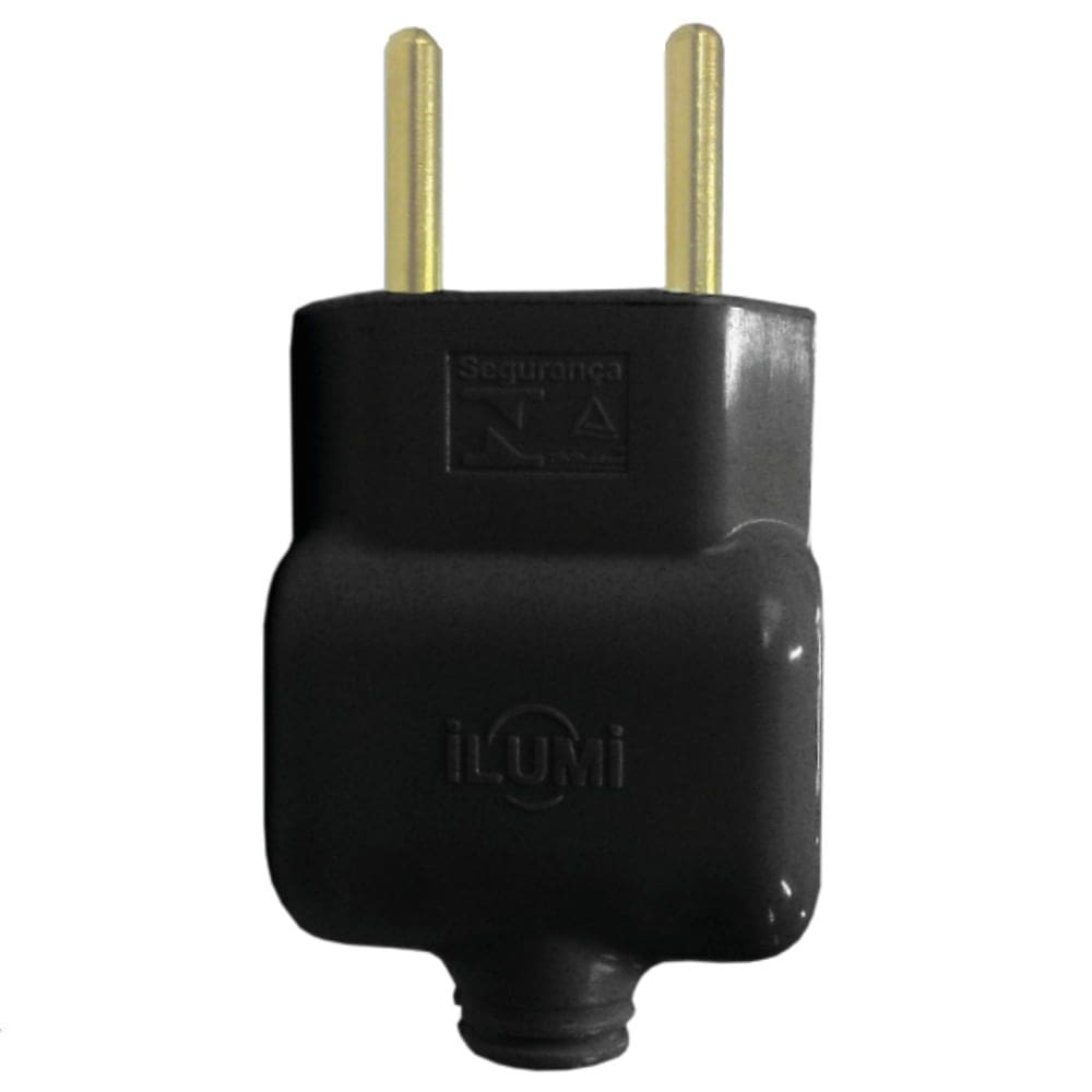 Pino Prensa Cabo 2P 10A 250 Volts Preto - 14030 - ILUMI
