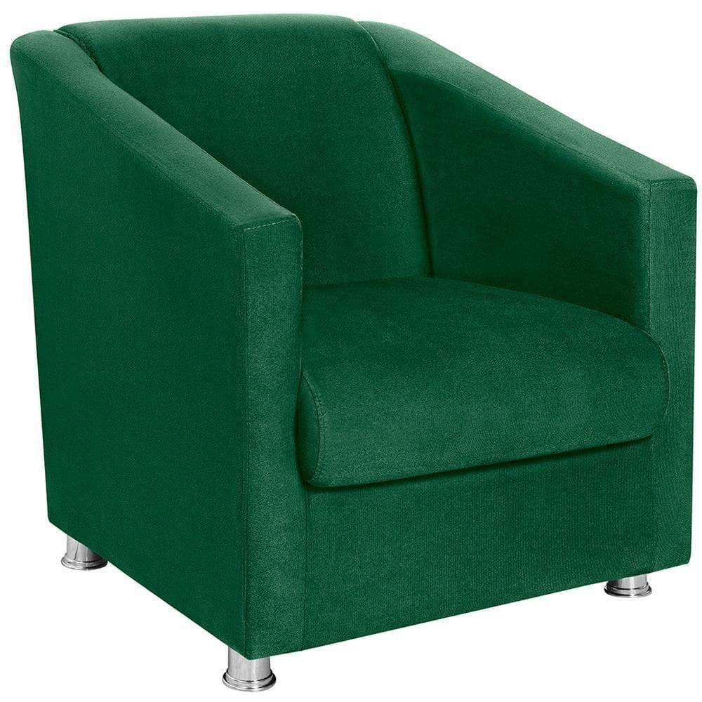 Poltrona Decorativa Bia Suede Verde Mpassos Verde