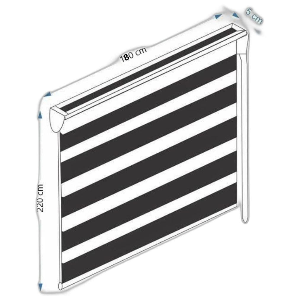 Persiana Rolo Duplo Bandô Sunny Preto 180 L X 220 A Cortina