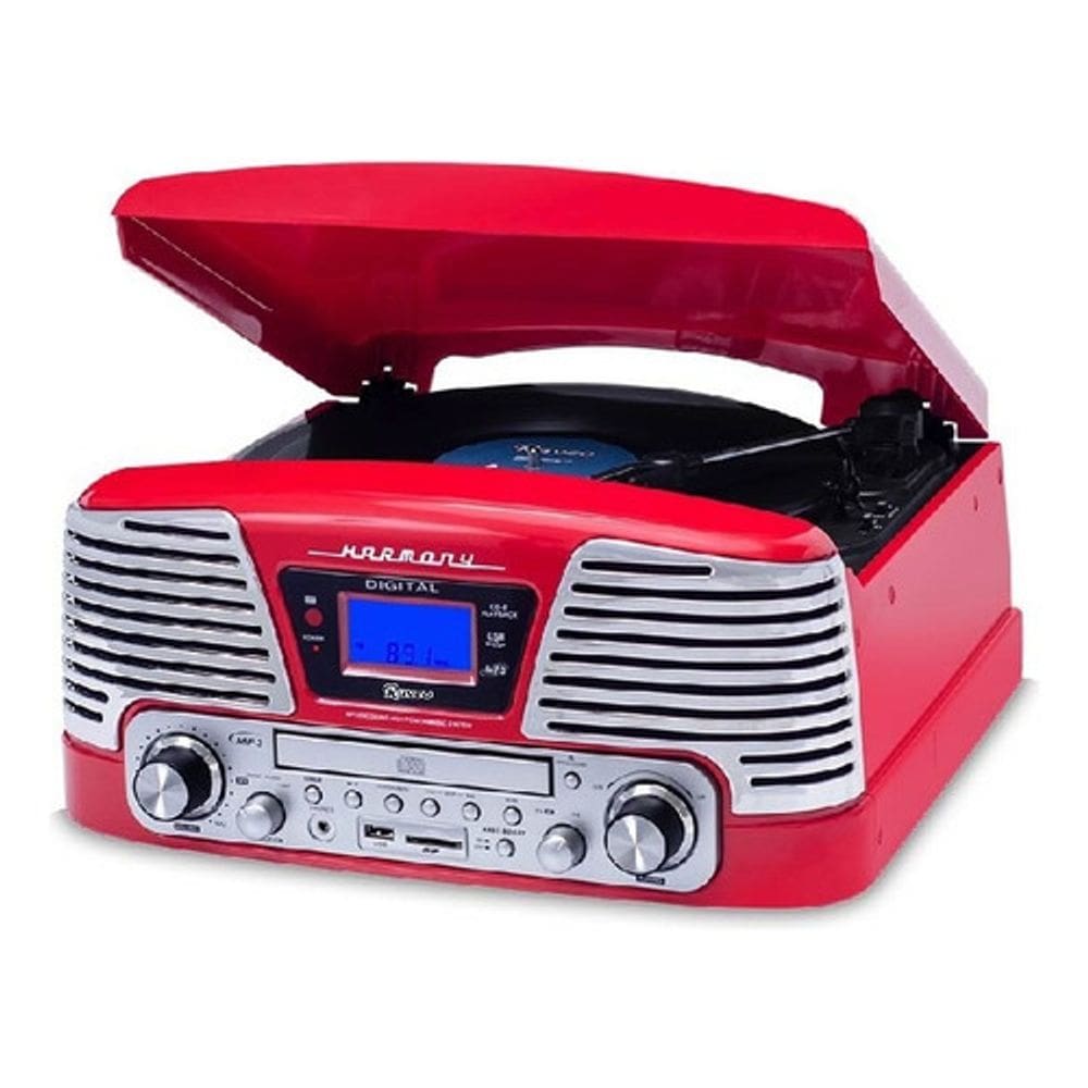 Vitrola Raveo Harmony Retro C/ Bluetooth Usb Sd Cd Fm Aux