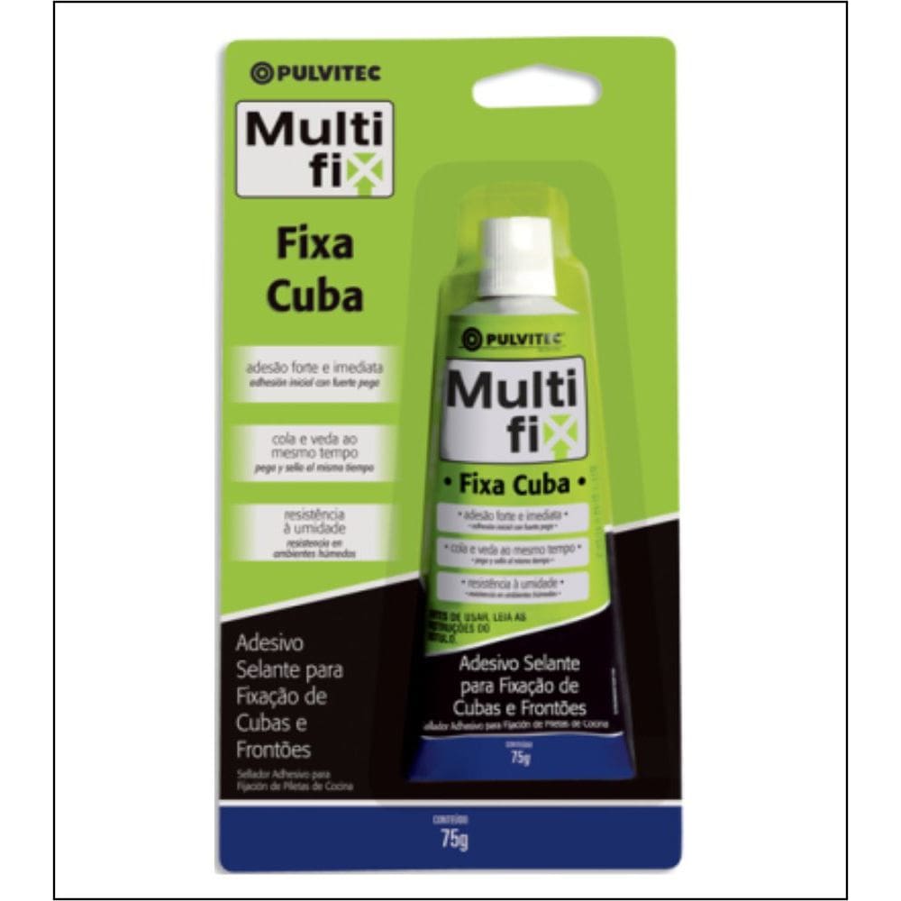 Adesivo Multifix Fixa Cuba 75g Pulvitec Caixa Com 10