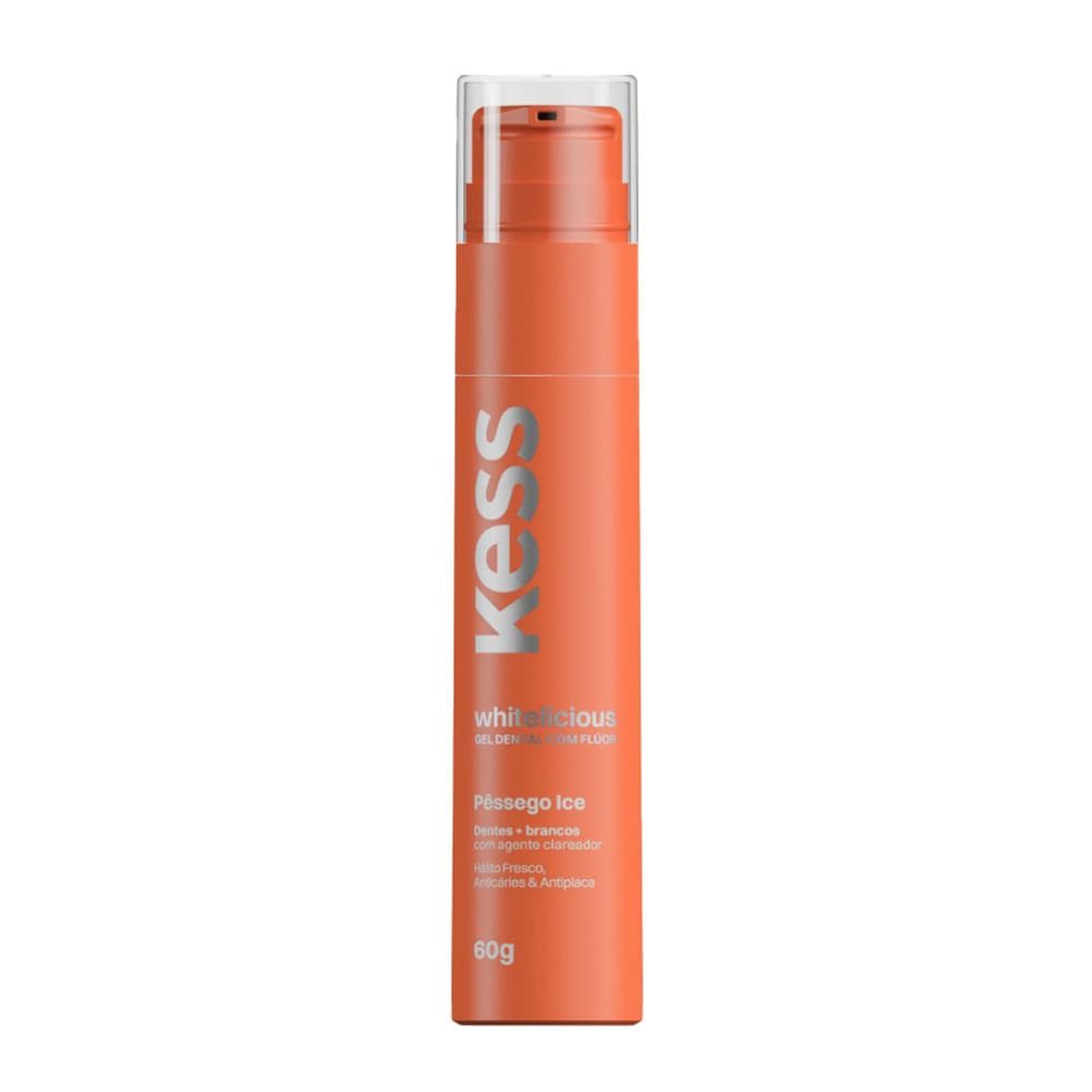 Gel Dental Kess Whitelicious Pêssego Ice com Flúor 60g