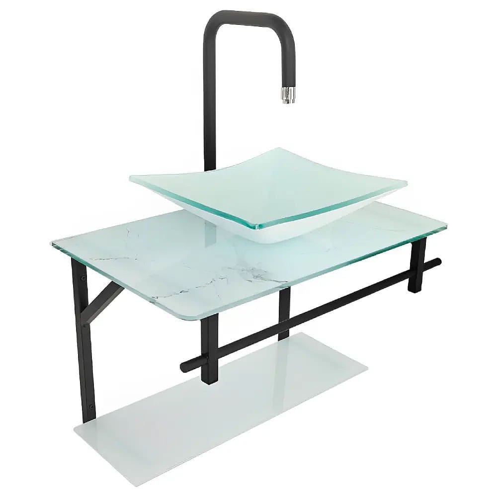 Lavatório Rubi Mármore 64x40cm Branco - 0168 - DULLUC