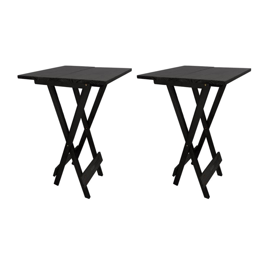 Kit 2 Mesa Bistro Dobrável Quadrada Preta