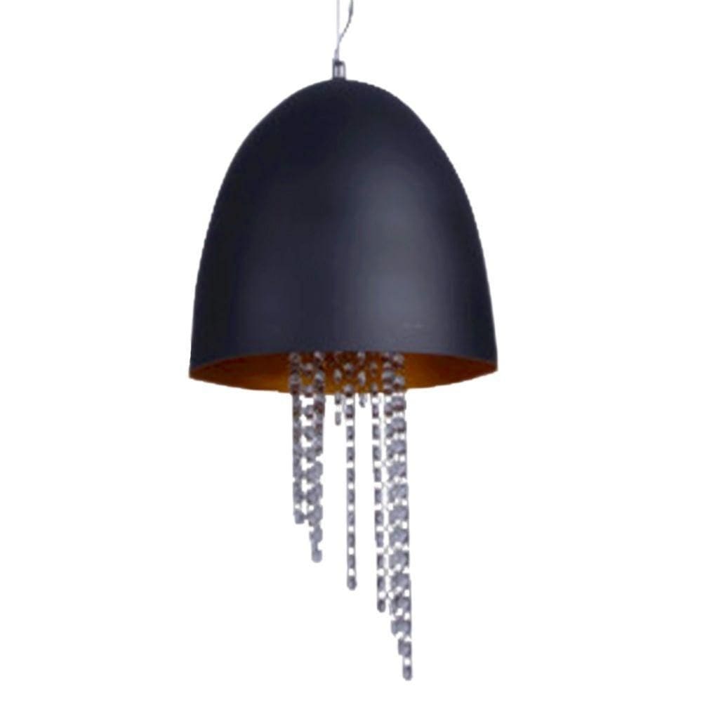 Pendente Carrara Preto Com Dourado - Md70143B-1