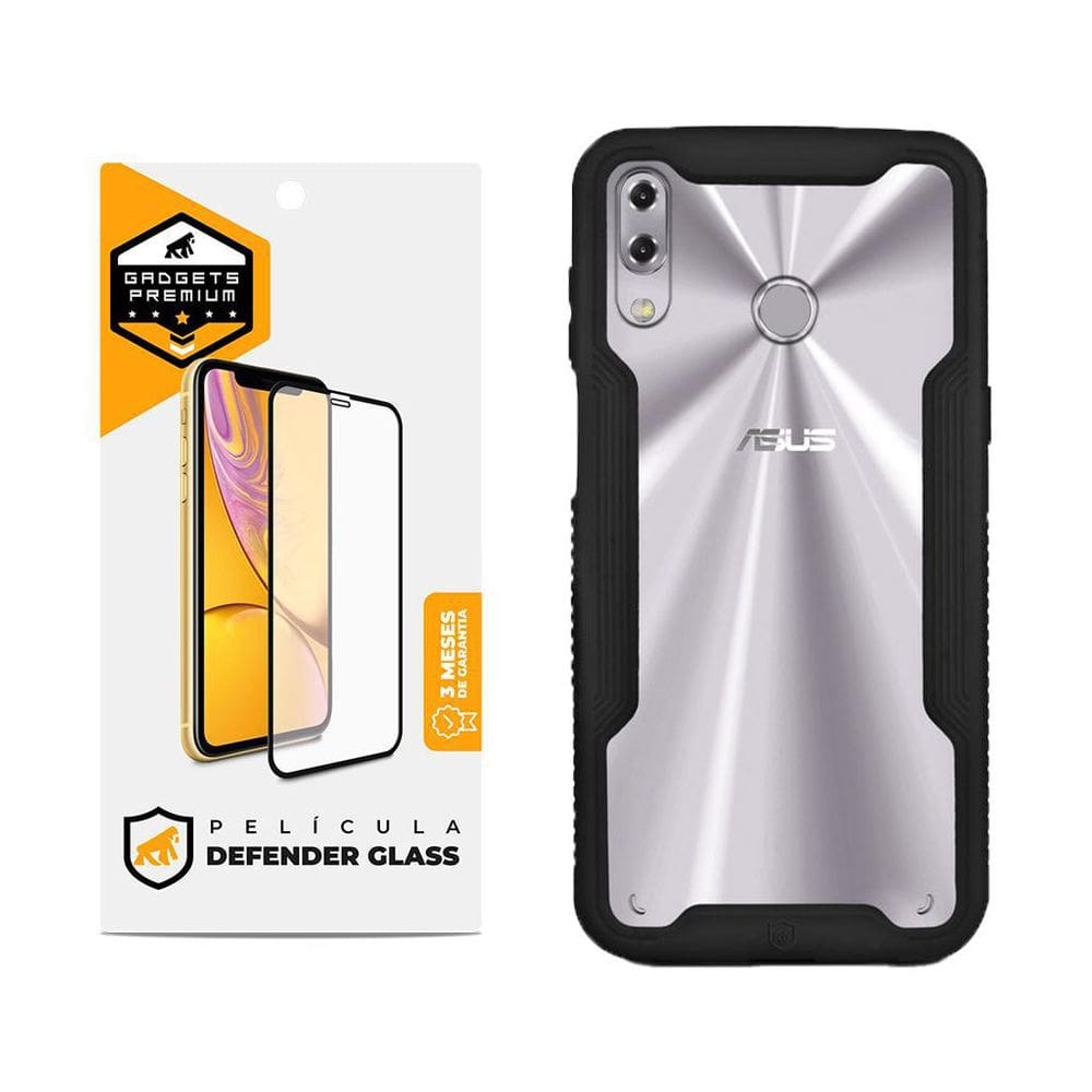 Kit Capa Dual Shock E Pelicula Defender Glass Zenfone 5 / 5Z