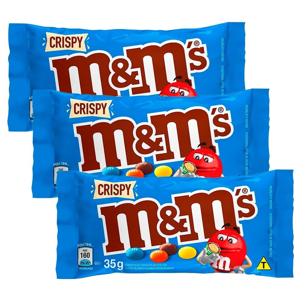 Kit 3 Chocolate M&M`S Crispy 35g