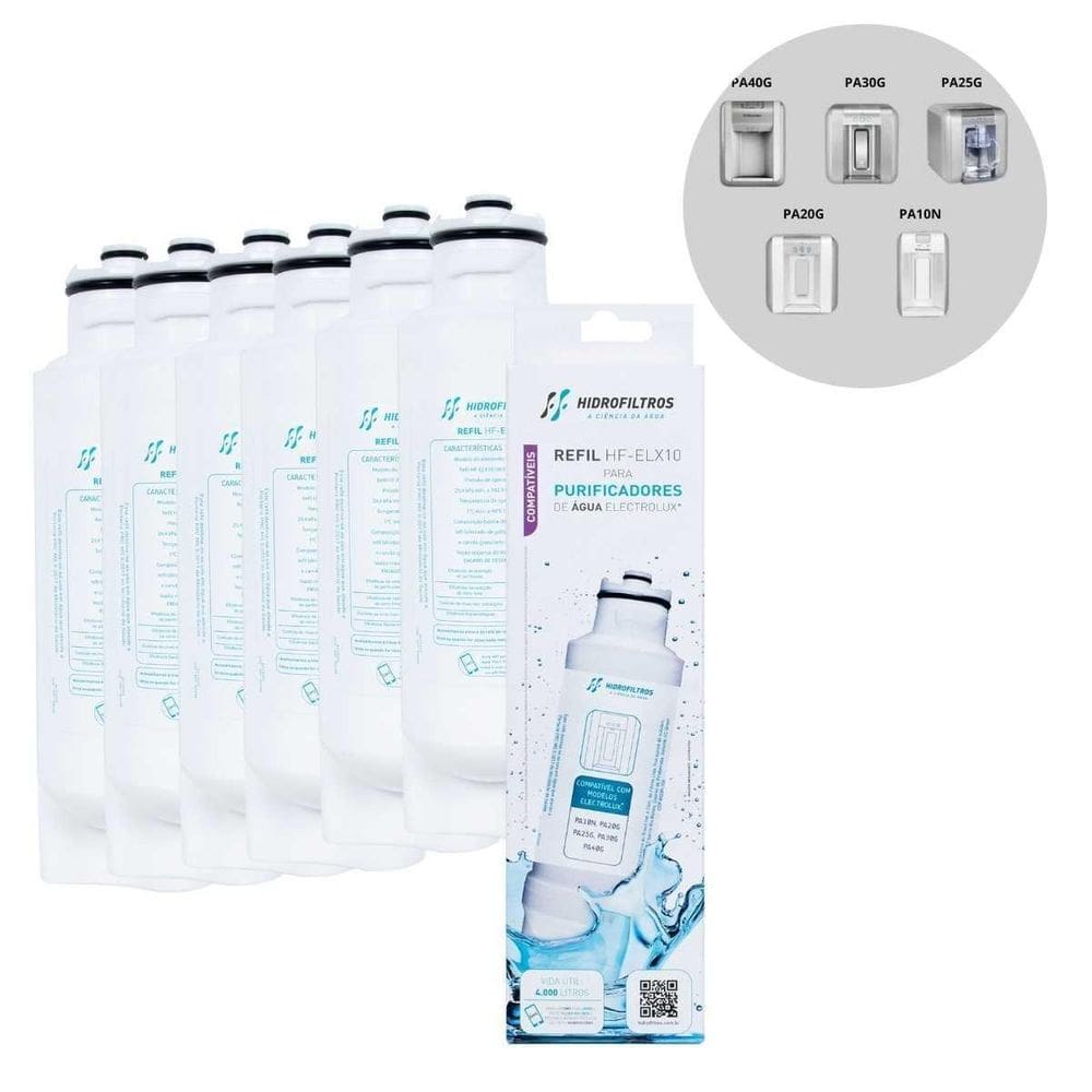 Kit 6 Refil Filtro Electrolux Pa10N Pa20G Pa25 Pa30G Pa40G
