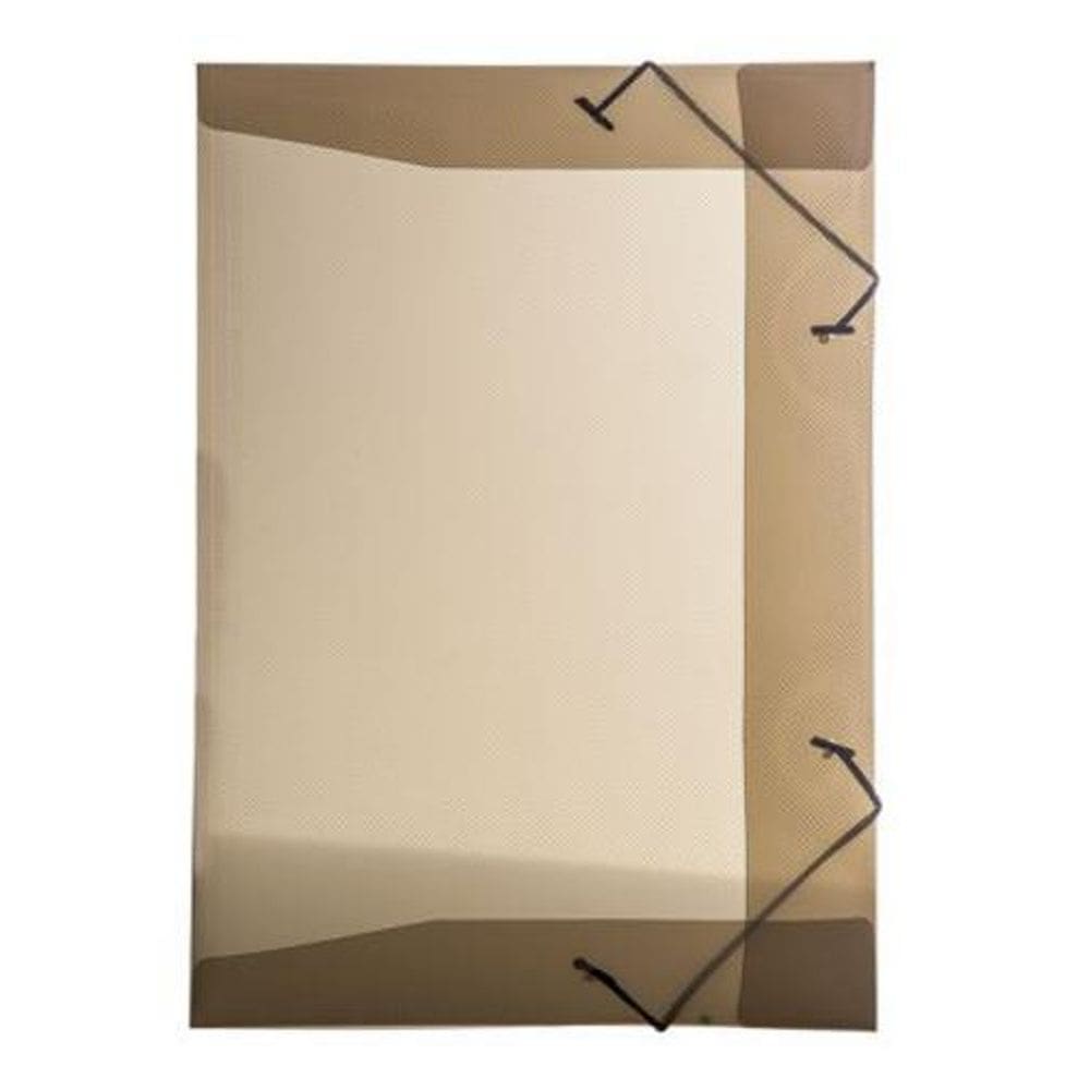 Pasta Com Aba Elástico 1/2 Ofício Line Transparêntete Fumê