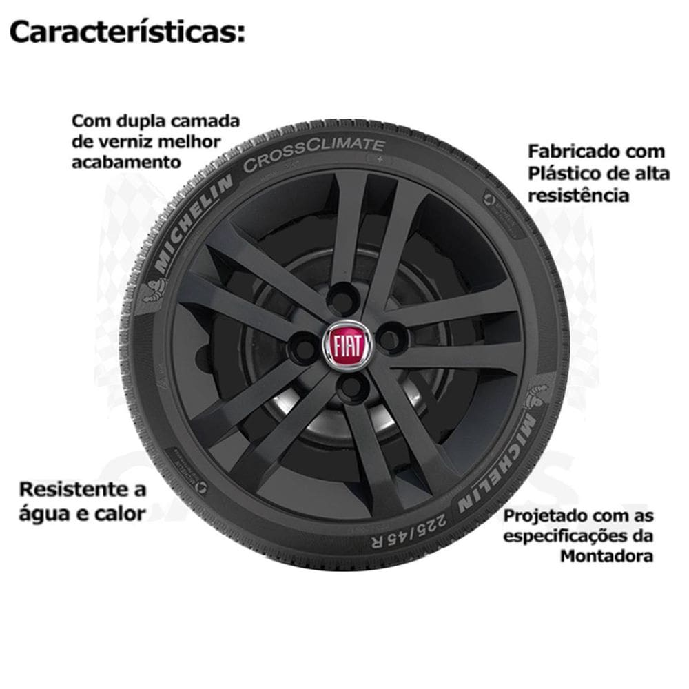 Calota Fiat Argo Aro 14 2021 Preto Unidade 294Cb