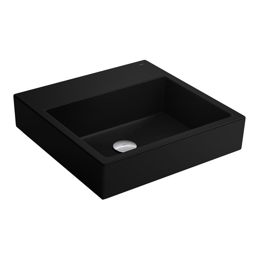 Cuba de Sobrepor Lavatório Quadrada com Mesa 41,5X41,5cm Ébano Fosco - L.735.94