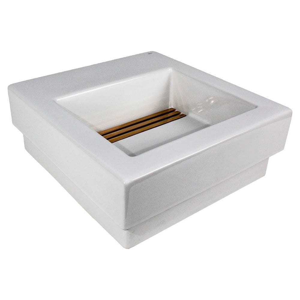 Cuba de Sobrepor Quadrada com Grelha e Válvula Oculta 42,5X41cm Branco Red Gold - L.1042.GL.RD.17