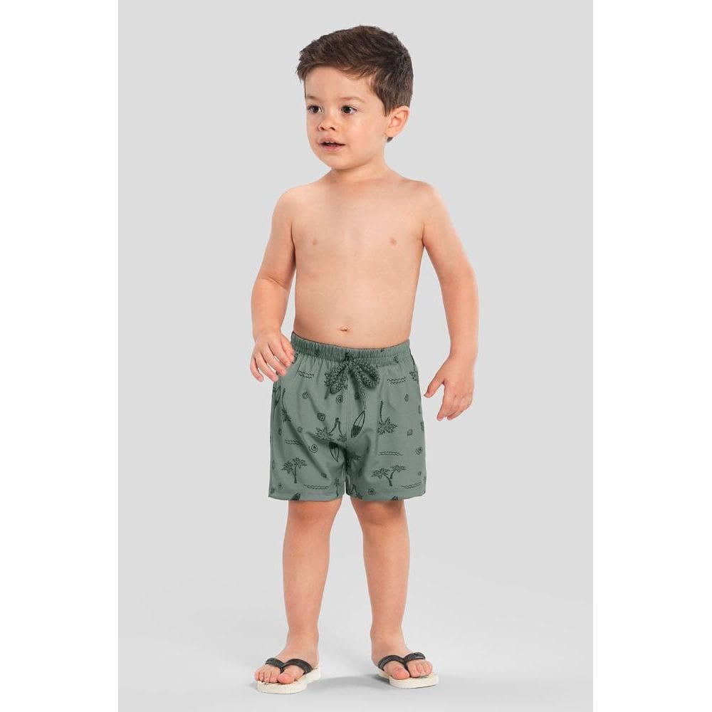 Bermuda infantil menino em microfibra Brandili Hora do Mergulho