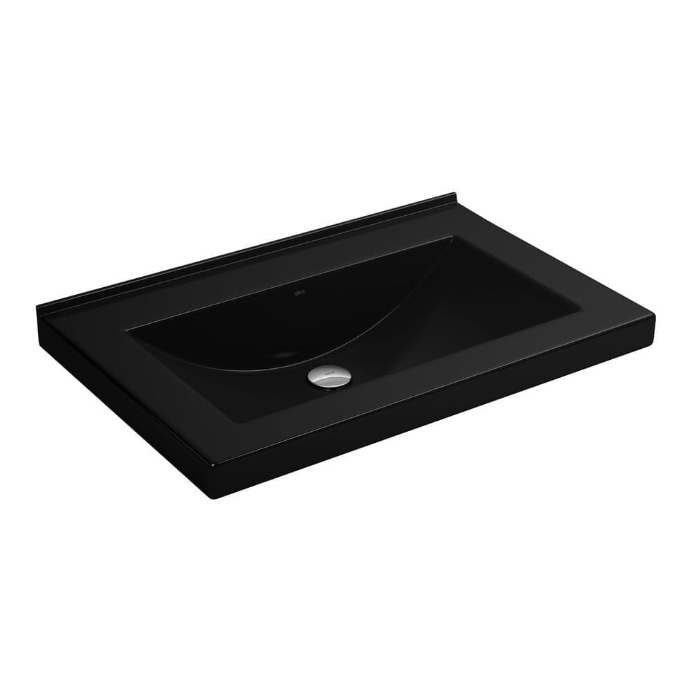 Cuba de Apoio ou Sobrepor Lavatório Concava com Mesa 70X45,5cm Ébano - L.94.95