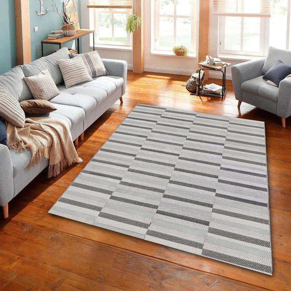 Tapete Sala Top 2,00X2,50 Antider. Slim Compasso Grafite