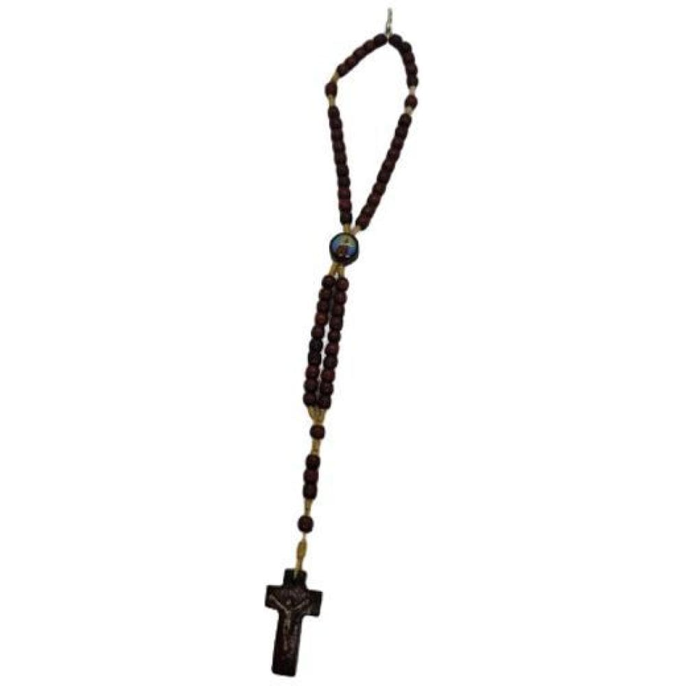 Terço Pulseira Madeira Nossa Senhora Aparecida - Marrom