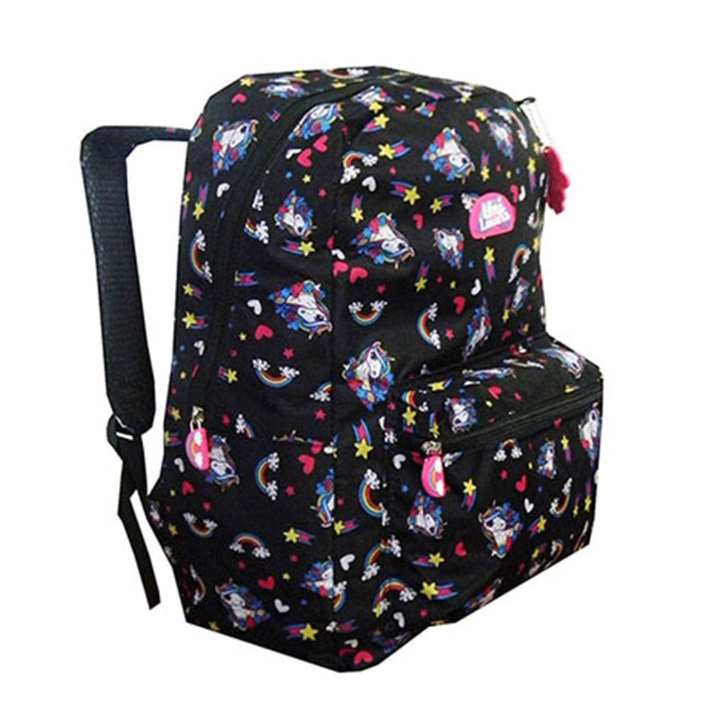 Mochila Feminina Unicórnio Escolar Juvenil Preta Aulas 2019