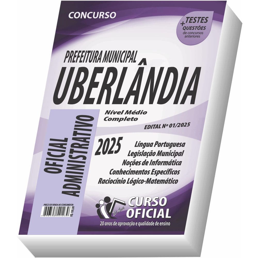 Apostila Prefeitura De Uberlândia Mg Oficial Administrativo
