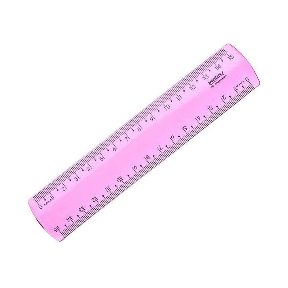 Regua New Line Acrilico Rosa 15Cm Waleu