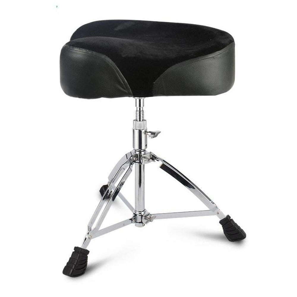 Banco Assento P/Bateria Regulagem A Rosca,Acolchoado,Cromado