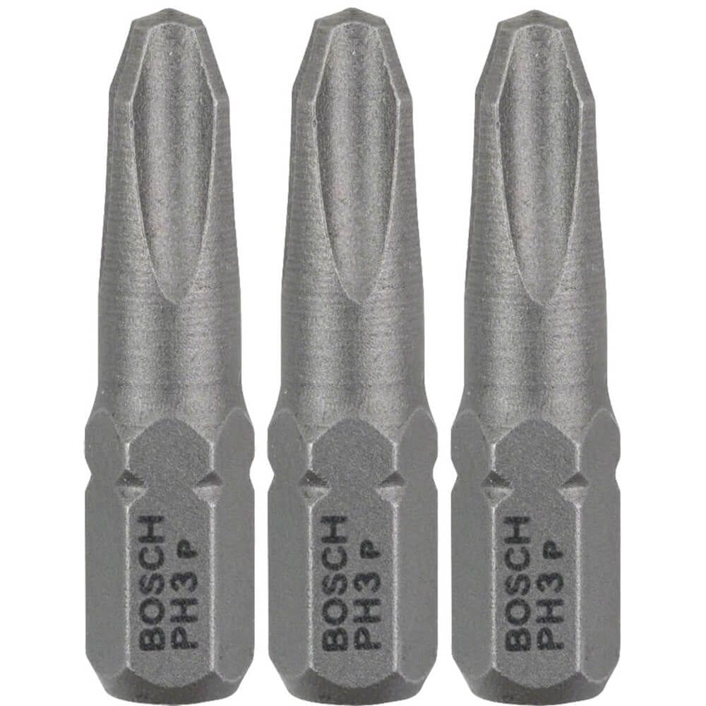 Bits Phillips Extra Hard PH3 25mm 3 Unidades - 2607001515000 - BOSCH