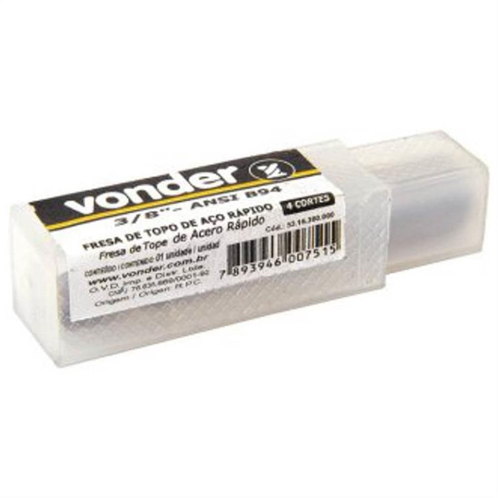 Fresa Topo em Aço Rápido 4 Cortes 3/8”” - 53.16.380.000 - VONDER