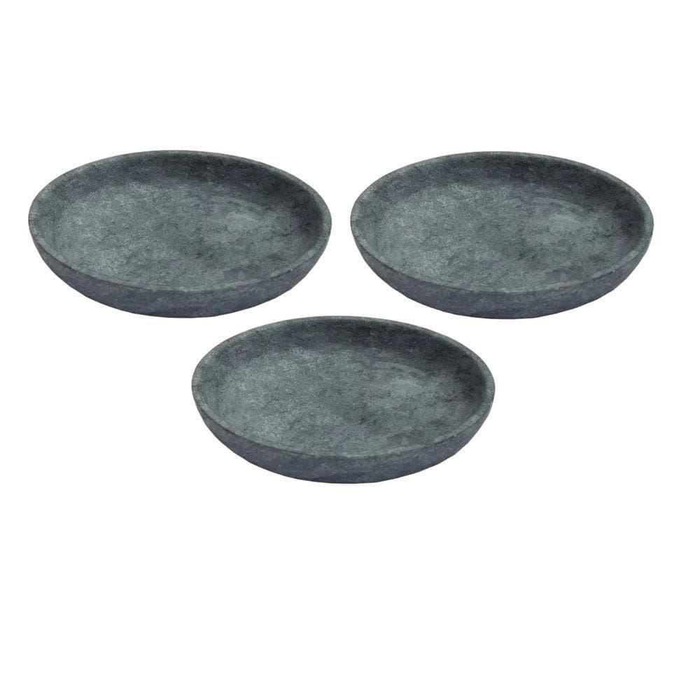 Kit 3 Pratos Fundo Para Massa Em Pedra Sabão Borda Alta 22Cm. - Alta Padrão de Fabricação