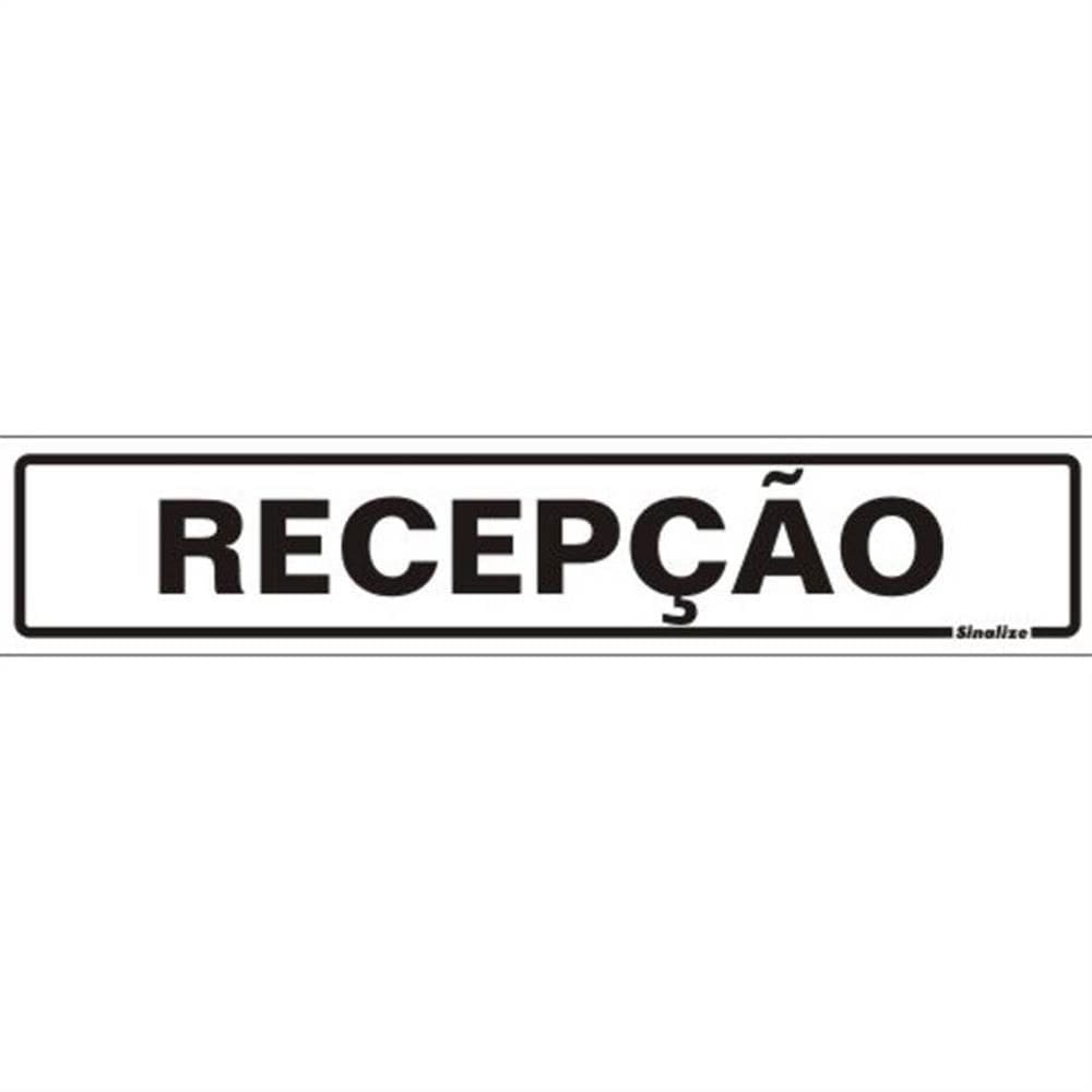 Placa de Poliestireno Auto-Adesiva 5x25cm Recepção - 200 AV - SINALIZE