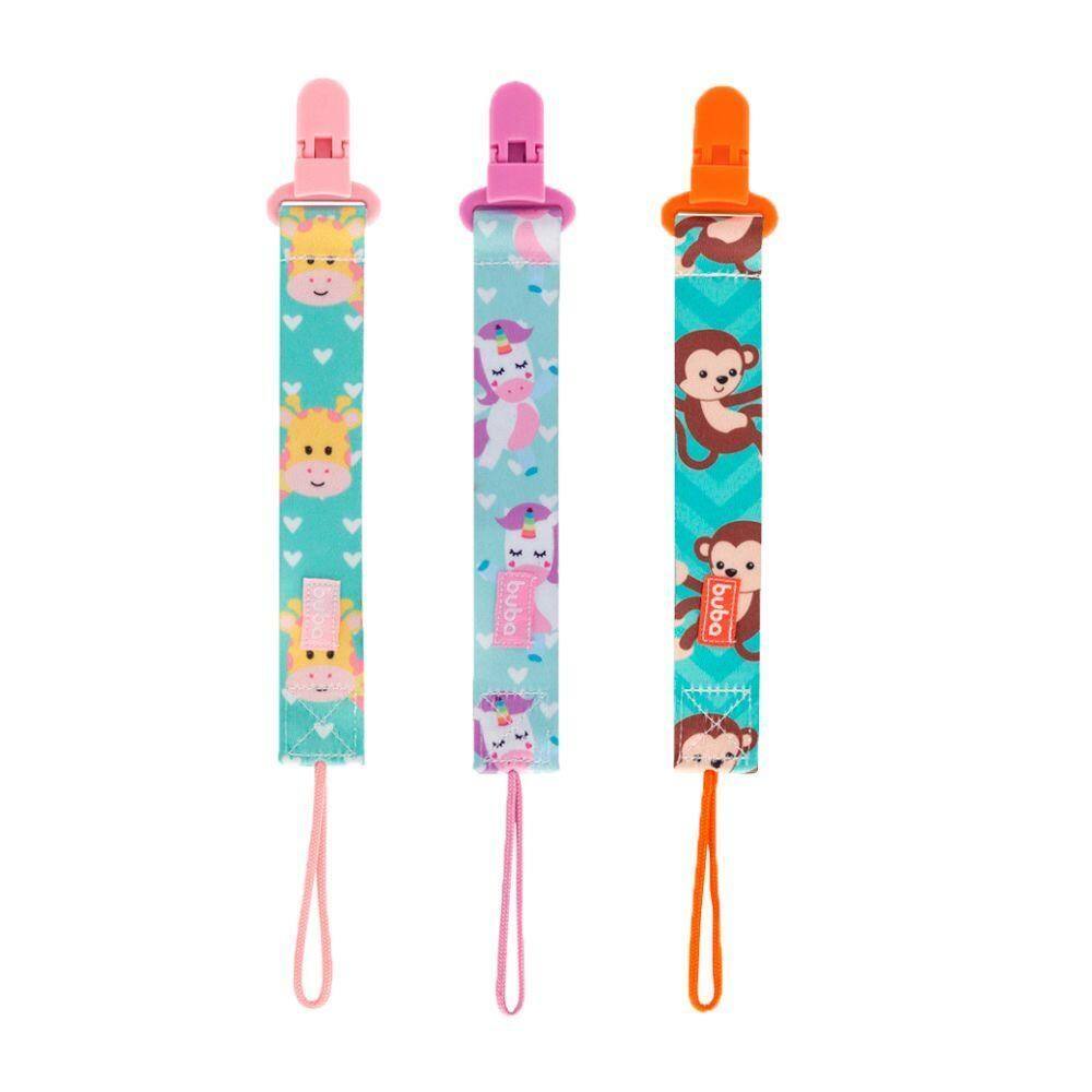 Kit 3 Prendedores Chupeta Infantil Estampado Bico Bebê Clipe