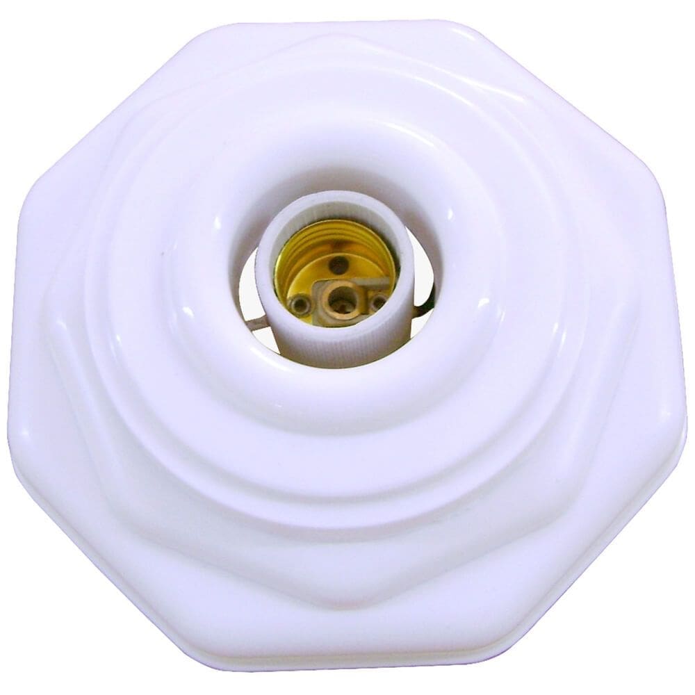 Plafon Octagonal Branco - 1002-E - DOUBLE