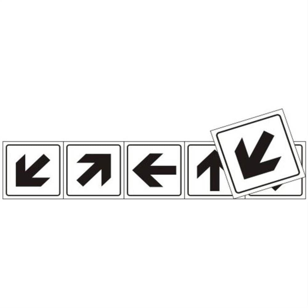 5 Placas de Poliestireno Auto-Adesiva 5x5cm Setas - 200AT - SINALIZE