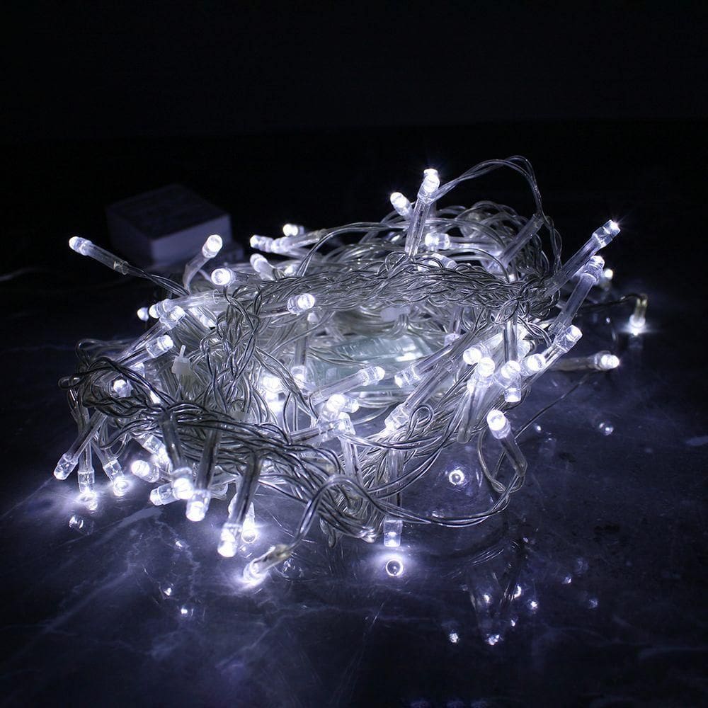 Pisca De Led Cortina 320l 3x3m 8 Modos 110v Decoração Natal Cores Branco Quente