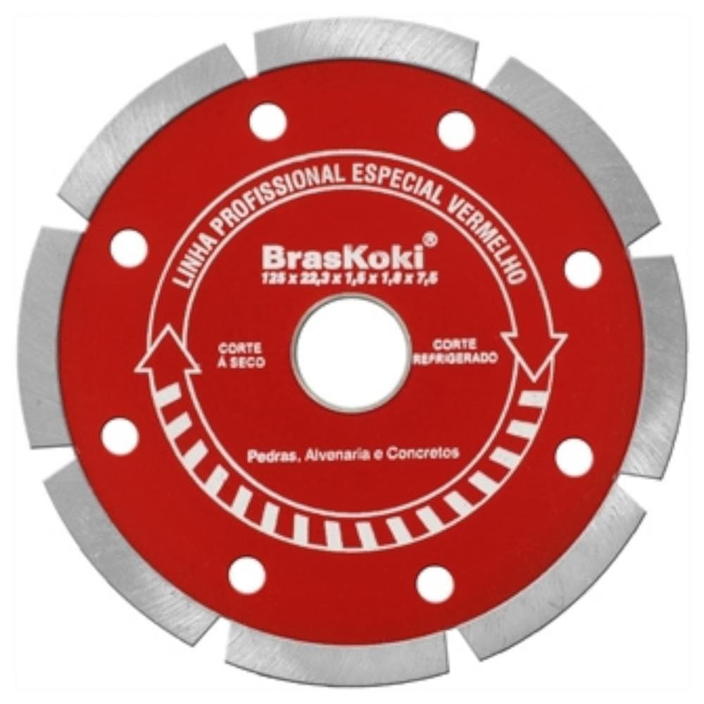 Disco Diamantado 125mm Segmentado Vermelho - 22.0920216 - BRASKOKI