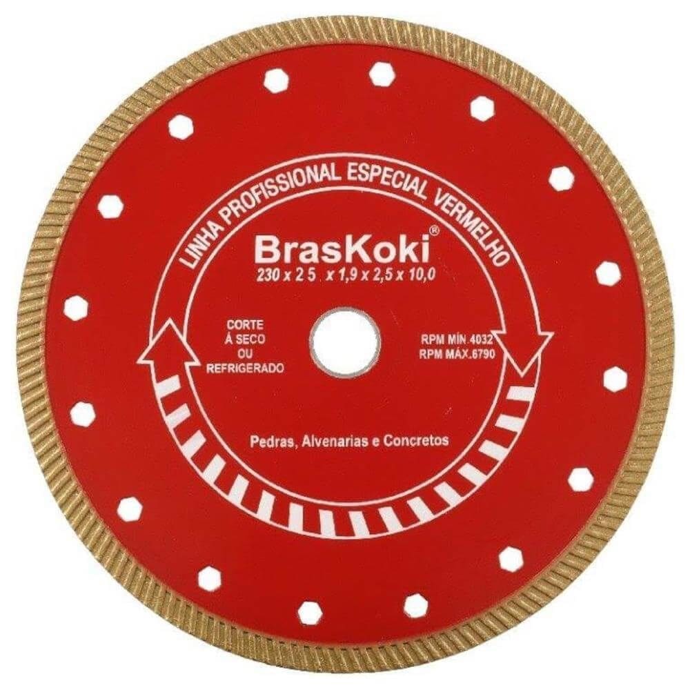 Disco Diamantado 230mm Turbojet Vermelho - 22.0940207 - BRASKOKI