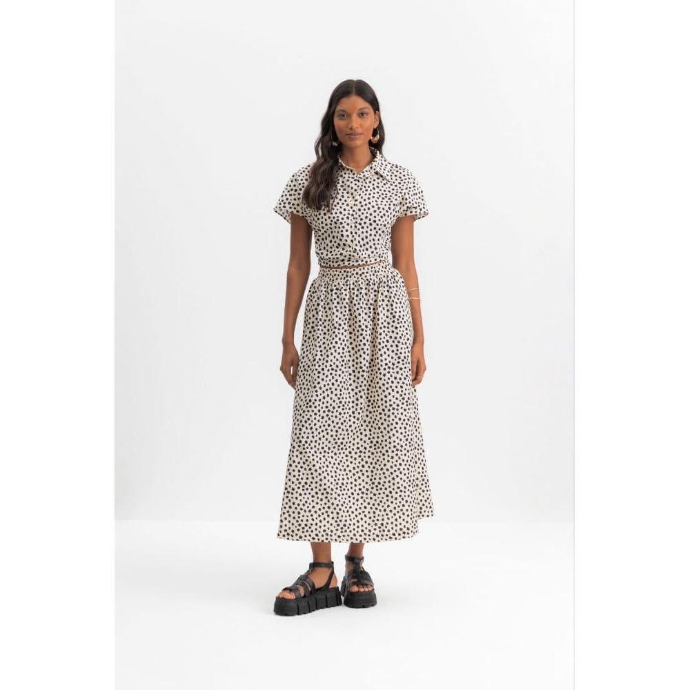 Camisa feminina floral em mahdi Essendi - G