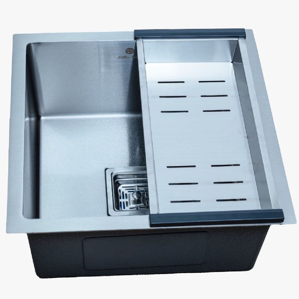 Cuba Quadrada 44X44cm Aço Inox Escovado com Acessórios - CUB-019 - STILLUS HOME
