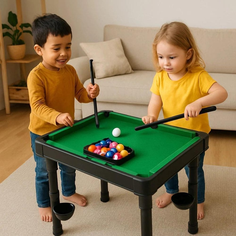 Brinquedo Mesa De Bilhar Snooker Sinuca Com 2 Tacos