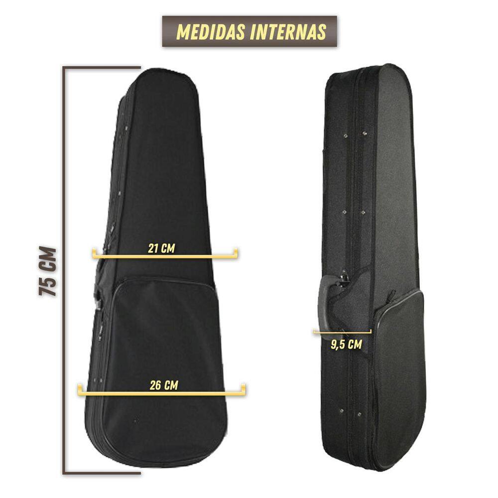Estojo Gota Viola Até 42 Estudante Oxford Preto 2 Arcos