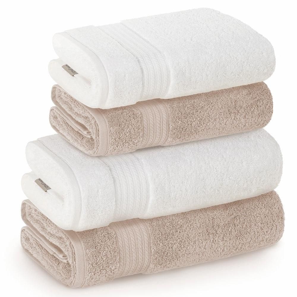 Jogo de Toalhas de Banho Gigante com 04 Peças Magna Aura e Branco - Karsten