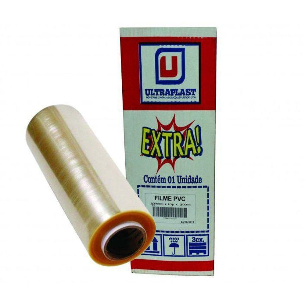 1 Rolo De Filme Pvc Industrial 38Cmx300M 0,10Mm 1Und