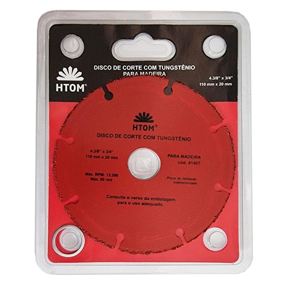 Disco De Corte 110Mm Tungstênio Para Madeira Serra Mármore