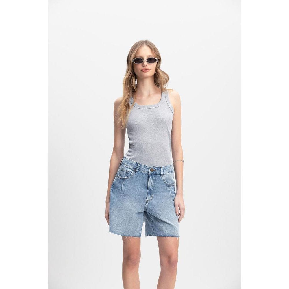 Blusa feminina em ribana canelada Essendi - P