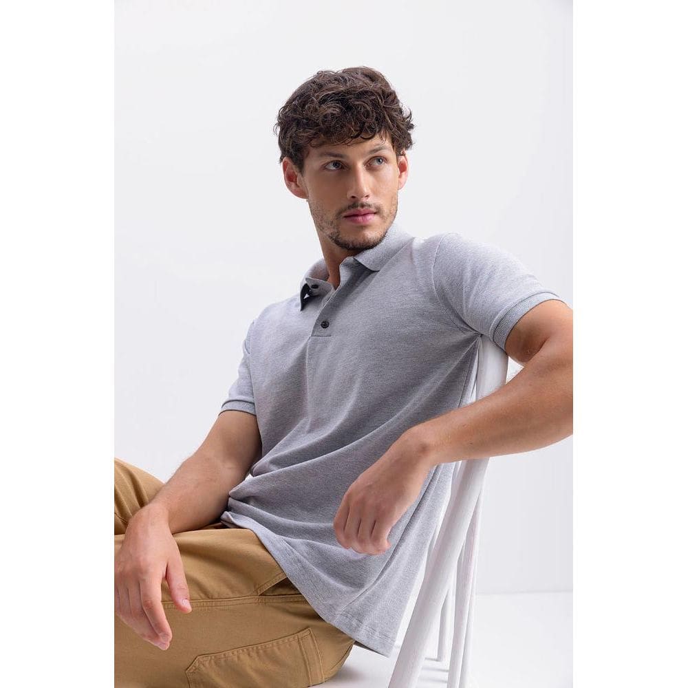 Camisa polo masculina em piquet comfort Essendi - M