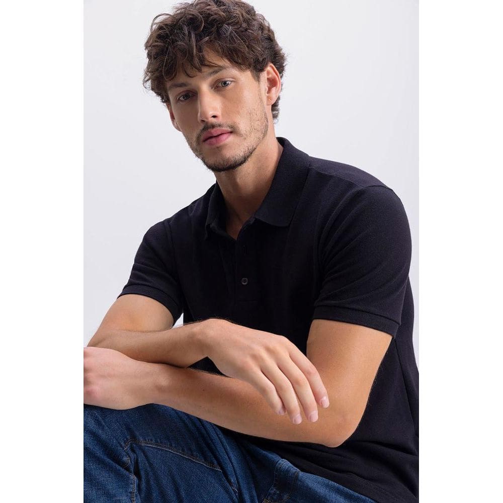 Camisa polo masculina em piquet comfort Essendi - M
